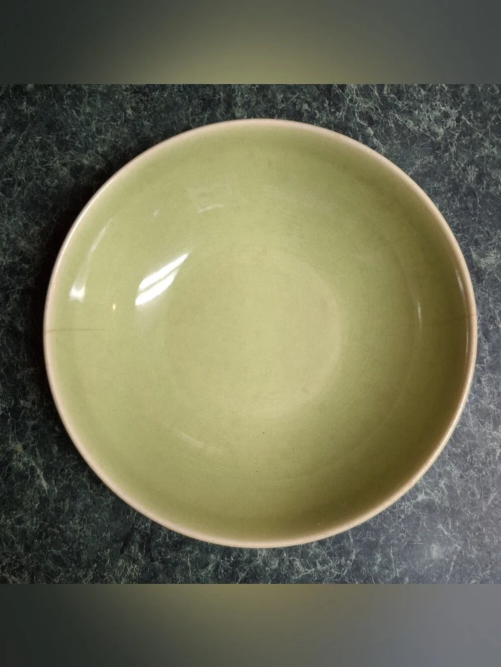 Vintage Ballerina Universal Union Green Serving Bowl Oven Proof Made in USA 9